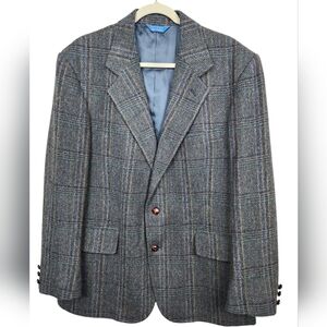 Pendleton Vintage Plaid 100% Pure Virgin Wool Blazer Jacket Mens Size 44
